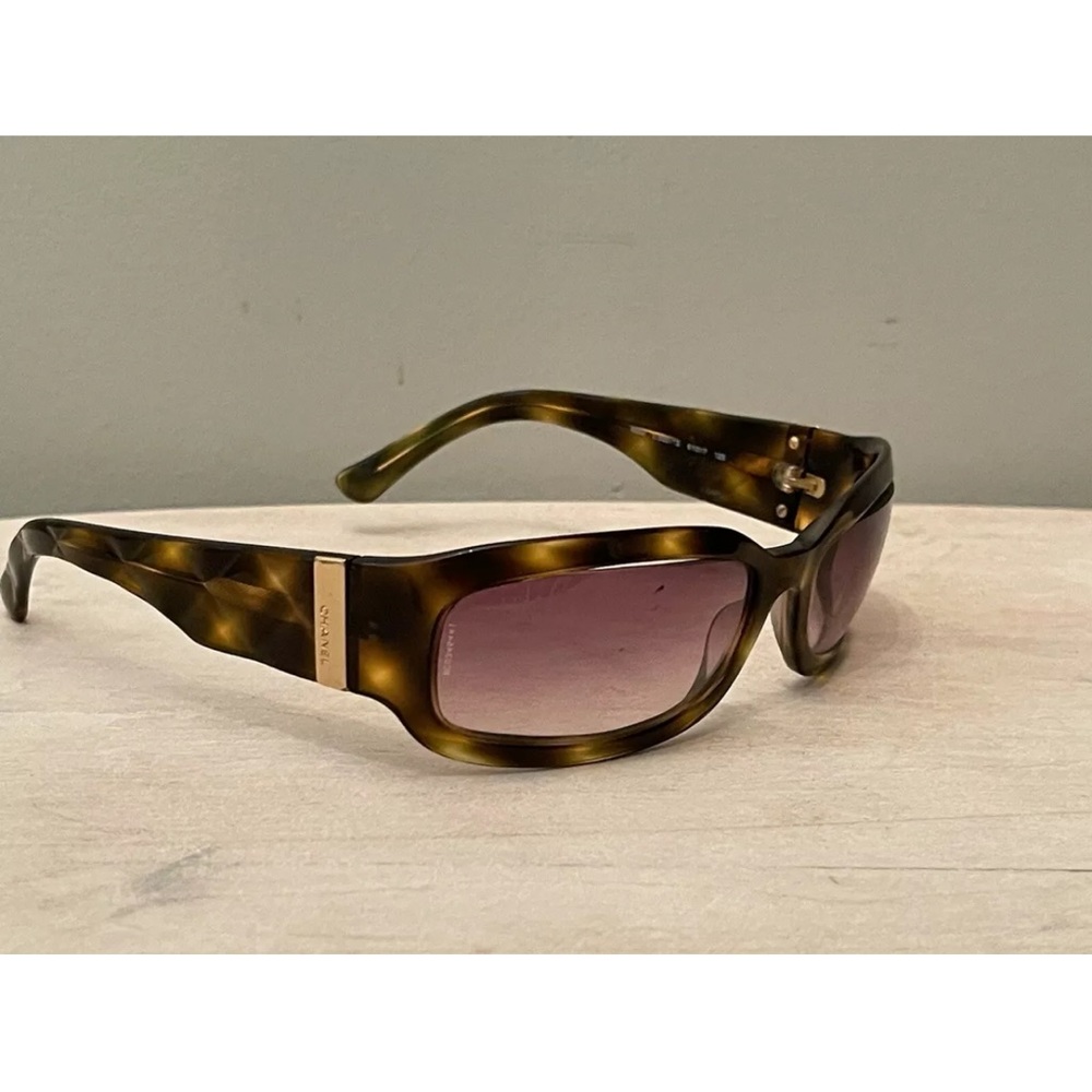 CHANEL Tortoise Shell Goldtone Sunglasses